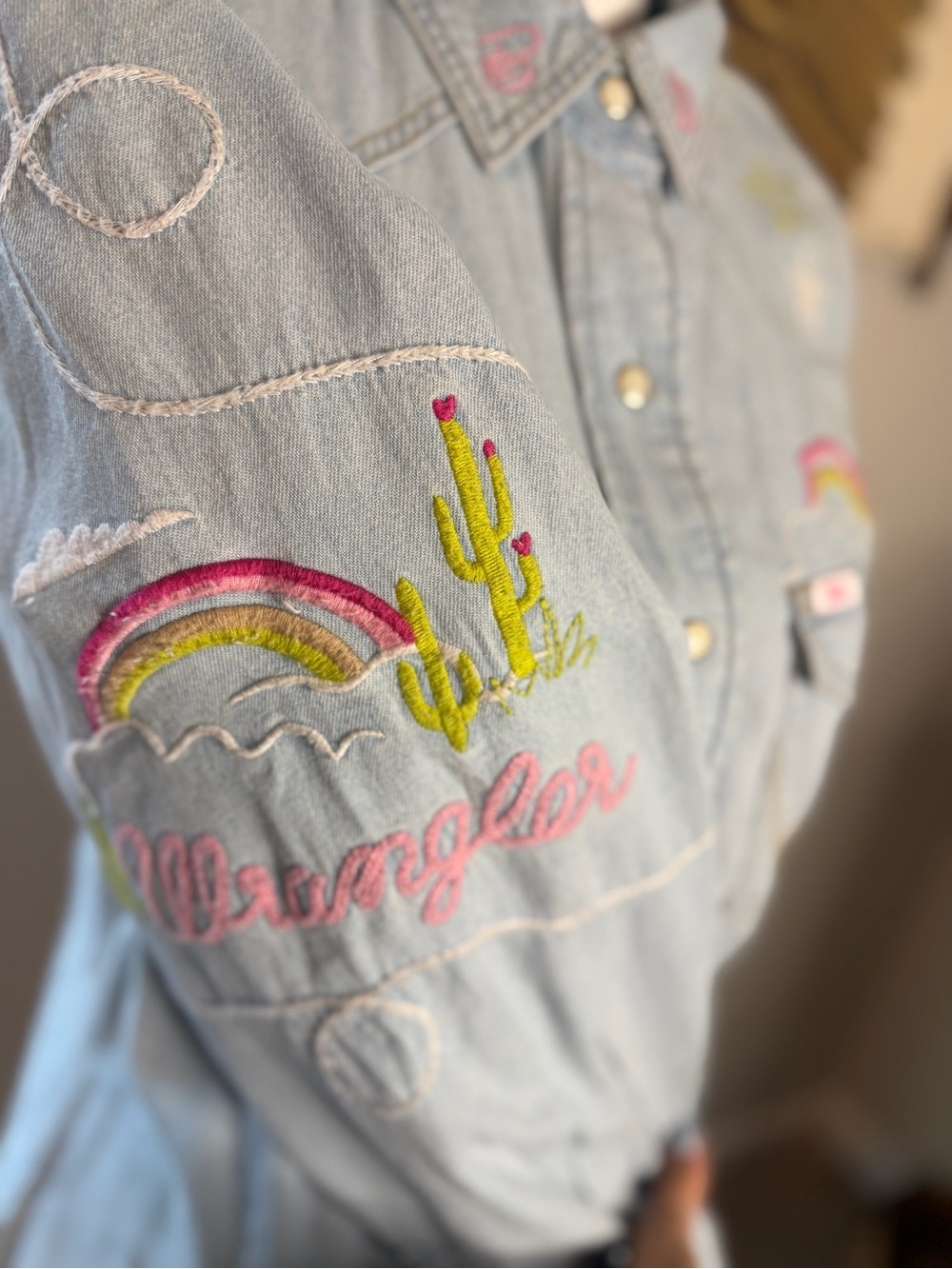 Wrangler Barbie Embroidered Denim Shirt - Picture 8 of 9
